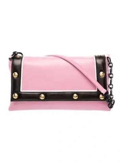 Pre-owned St John Leather Shoulder Bag In Pink