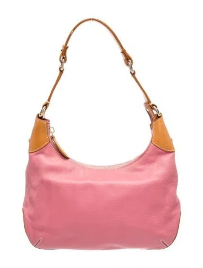 Pre-owned St John Leather Shoulder Bag In Pink