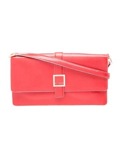 Pre-owned St John Leather Shoulder Bag In Red