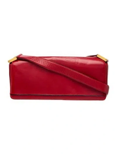 Pre-owned St John Leather Shoulder Bag In Red