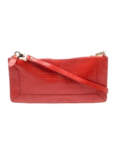 Pre-owned St John Leather Shoulder Bag In Red