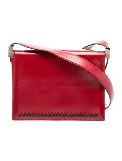 Pre-owned St John Leather Shoulder Bag In Red