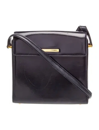 Pre-owned St John Leather Shoulder Bag Vintage In Black