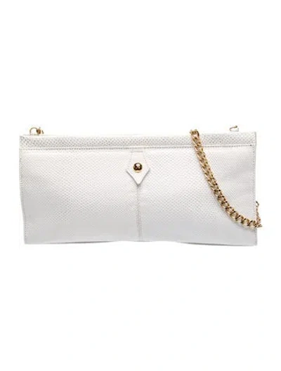 Pre-owned St John Leather Shoulder Bag In White