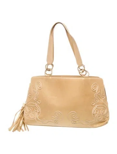 Pre-owned St John Leather Shoulder Bag In Yellow