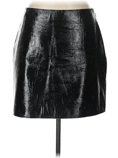 Pre-owned St John Leather Skirt In Black