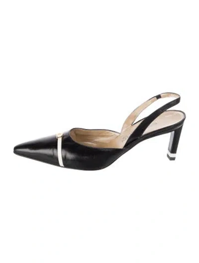 Pre-owned St John Leather Slingback Pumps In Multi