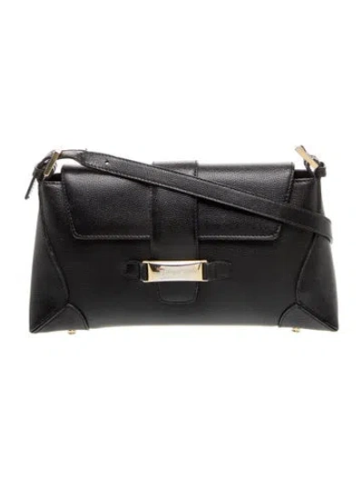 Pre-owned St John Leather Top Handle Bag In Black