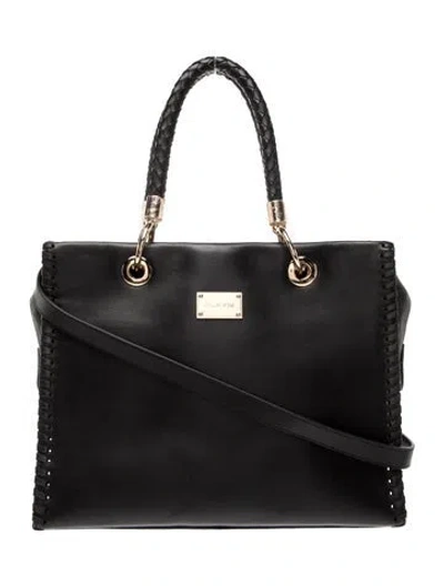 Pre-owned St John Leather Top Handle Bag In Black