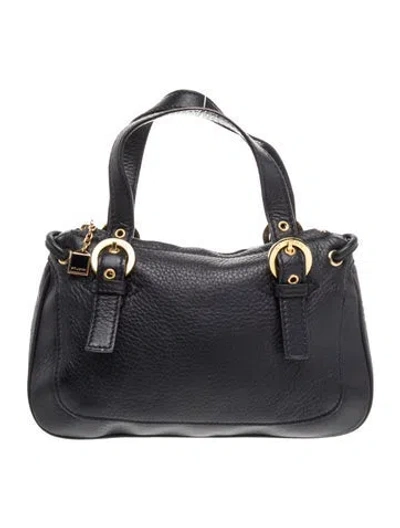 Pre-owned St John Leather Top Handle Bag In Black