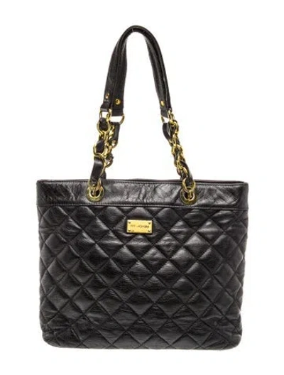 Pre-owned St John Leather Top Handle Bag In Black