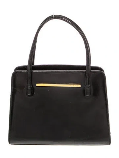 Pre-owned St John Leather Top Handle Bag In Black