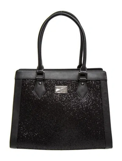 Pre-owned St John Leather Top Handle Bag In Black