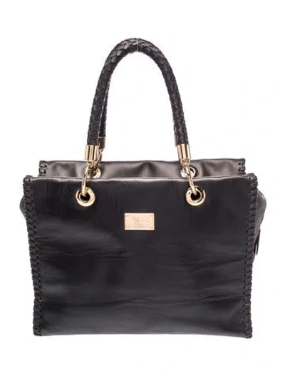 Pre-owned St John Leather Top Handle Bag In Black