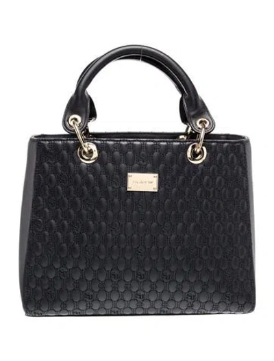 Pre-owned St John Leather Top Handle Bag In Blue