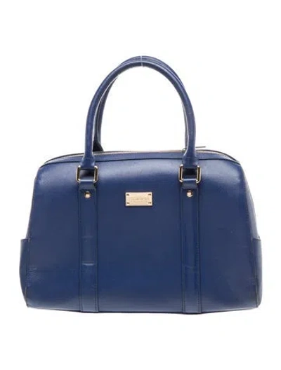 Pre-owned St John Leather Top Handle Bag In Blue