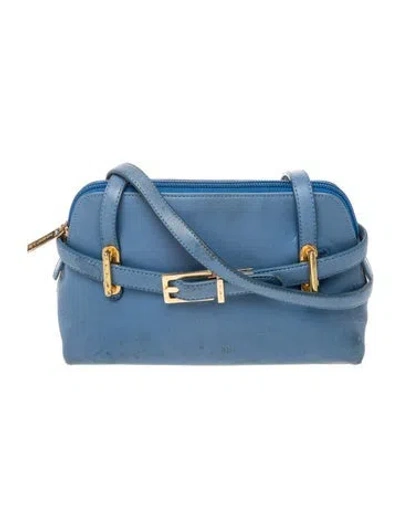 Pre-owned St John Leather Top Handle Bag In Blue