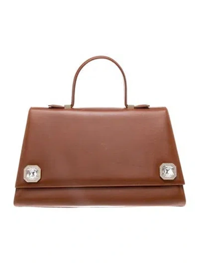 Pre-owned St John Leather Top Handle Bag In Brown