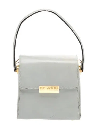 Pre-owned St John Leather Top Handle Bag In Green