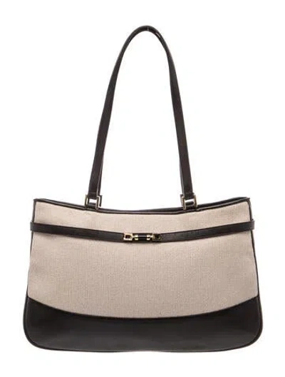 Pre-owned St John Leather Top Handle Bag In Neutral