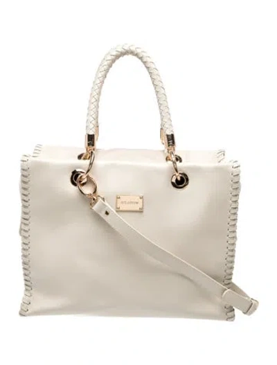 Pre-owned St John Leather Top Handle Bag In Neutral