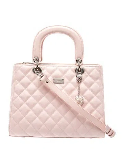 Pre-owned St John Leather Top Handle Bag In Pink