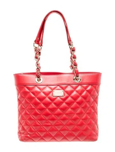 Pre-owned St John Leather Top Handle Bag In Red