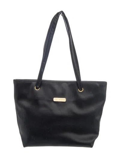 Pre-owned St John Leather Tote In Black