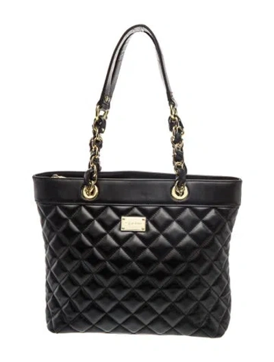 Pre-owned St John Leather Tote In Black