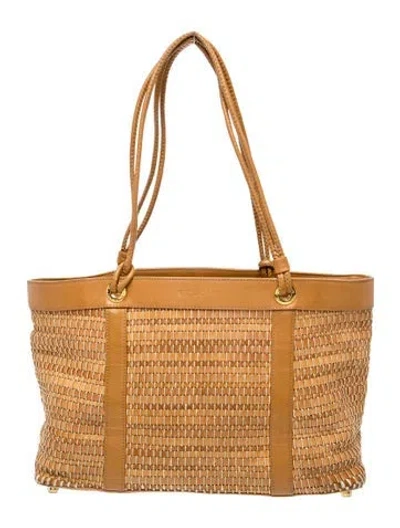 Pre-owned St John Leather Tote In Brown