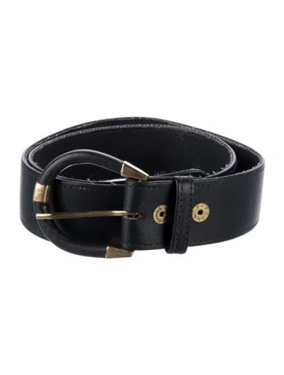 Pre-owned St John Leather Waist Belt In Black