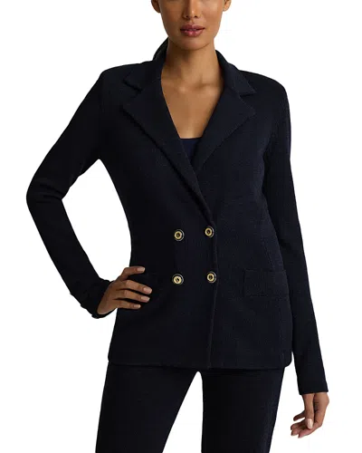 St John Legacy Crepe Wool Blend Blazer In Blue