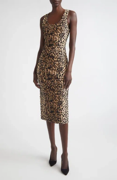 St John St. John Leopard Jacquard Knit Dress In Multi