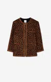 St John Leopard Paillette Knit Jacket In Ccpu
