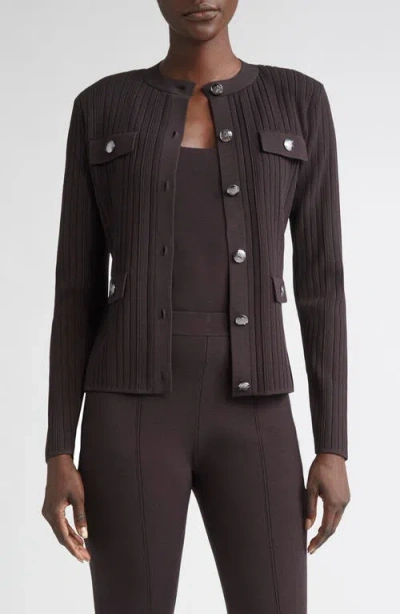 St John St. John Libby Robinson Rib Jacket In Brown