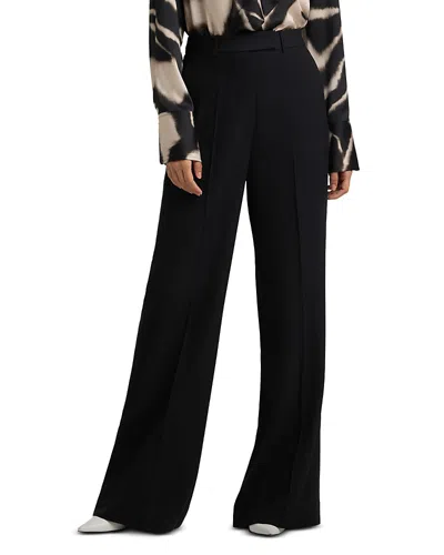St John ‘diana' Flat Front Pressed Crease Straight Leg Pants In Black