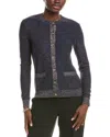 St John St. John Lightweight Lurex Knit Cardigan In Blue