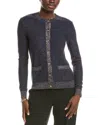 St John St. John Lightweight Lurex Knit Cardigan In Blue