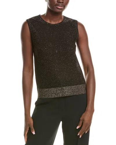 St John St. John Lightweight Lurex Knit Shell In Black