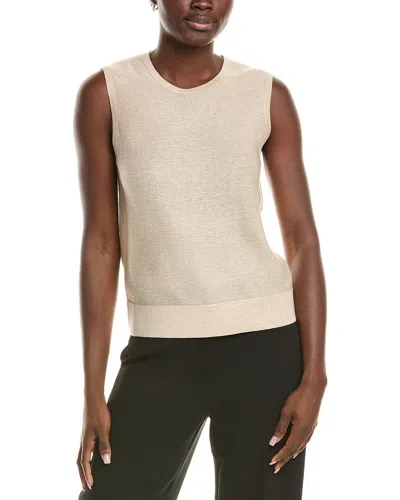 St John St. John Lightweight Lurex Knit Shell In Neutral