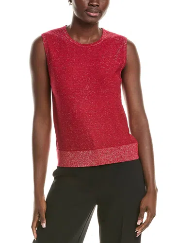 St John St. John Lightweight Lurex Knit Shell In Red