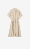 St John Lightweight Terry Textured Tweed Shirt Dress In Stem