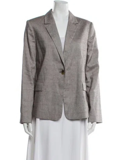Pre-owned St John Linen Blazer In Neutral