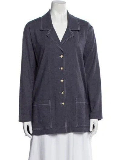 Pre-owned St John Linen Jacket In Gray
