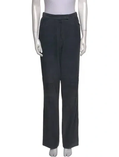 Pre-owned St John Linen Straight Leg Pants In Blue