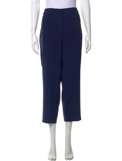 Pre-owned St John Linen Straight Leg Pants In Blue