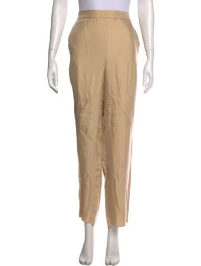Pre-owned St John Linen Straight Leg Pants In Neutrals