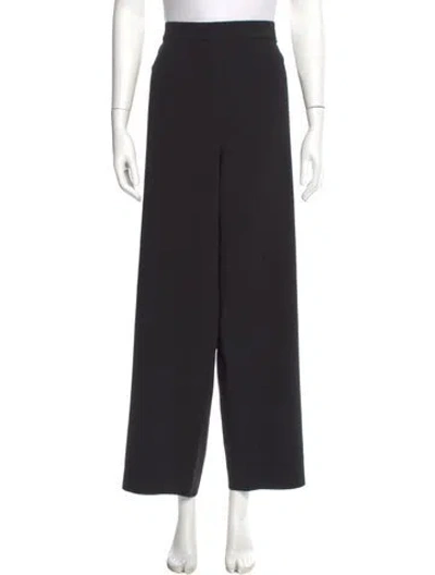 Pre-owned St John Linen Wide Leg Pants In Black