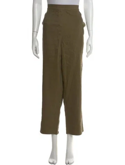 Pre-owned St John Linen Wide Leg Pants In Green