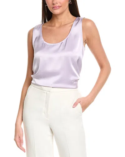 St John St. John Liquid Satin Scoop Neck Shell In Purple